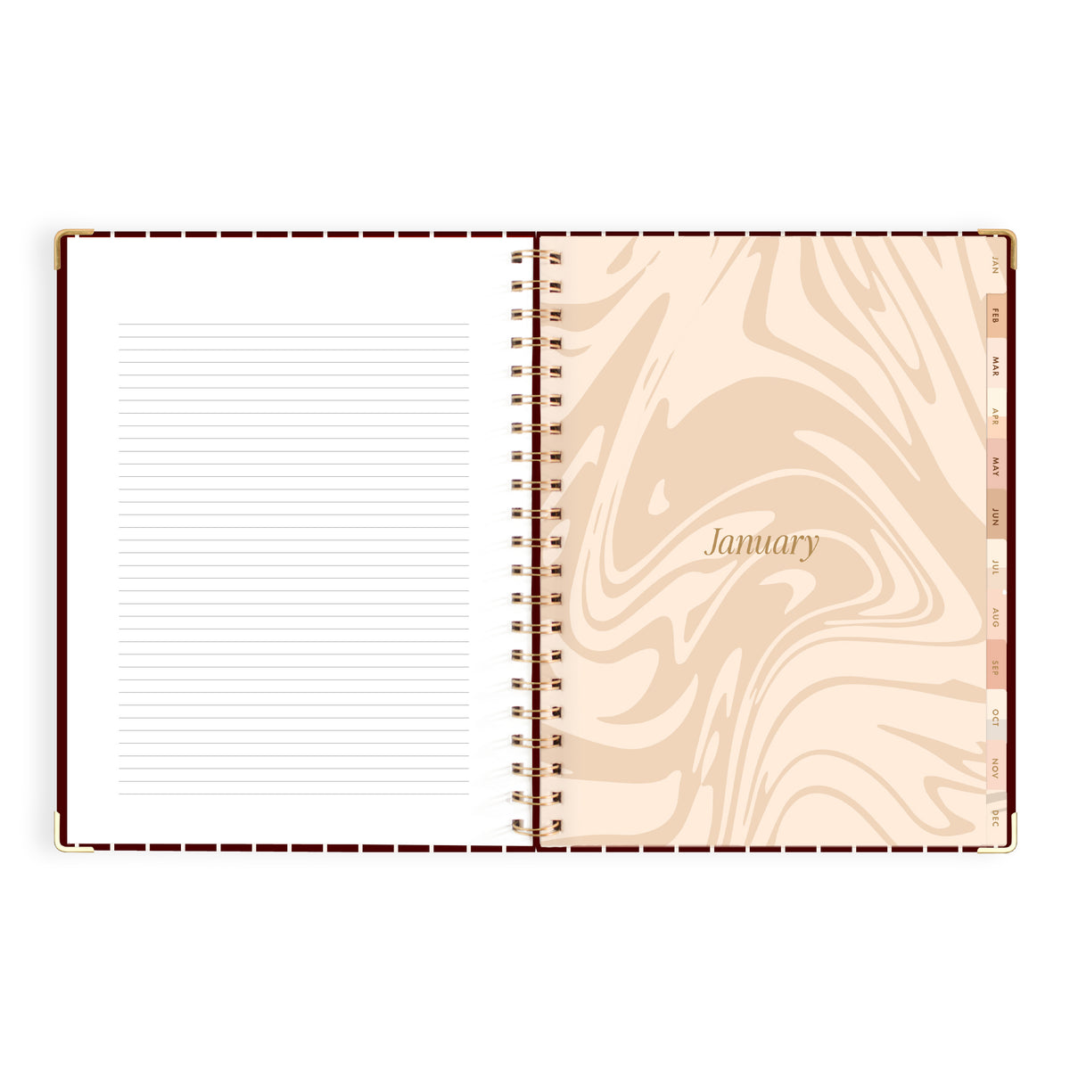 2027 A4 Academic Vertical Planner - Merlot Pinstripe - PRE-ORDER (25 SEPTEMBER)