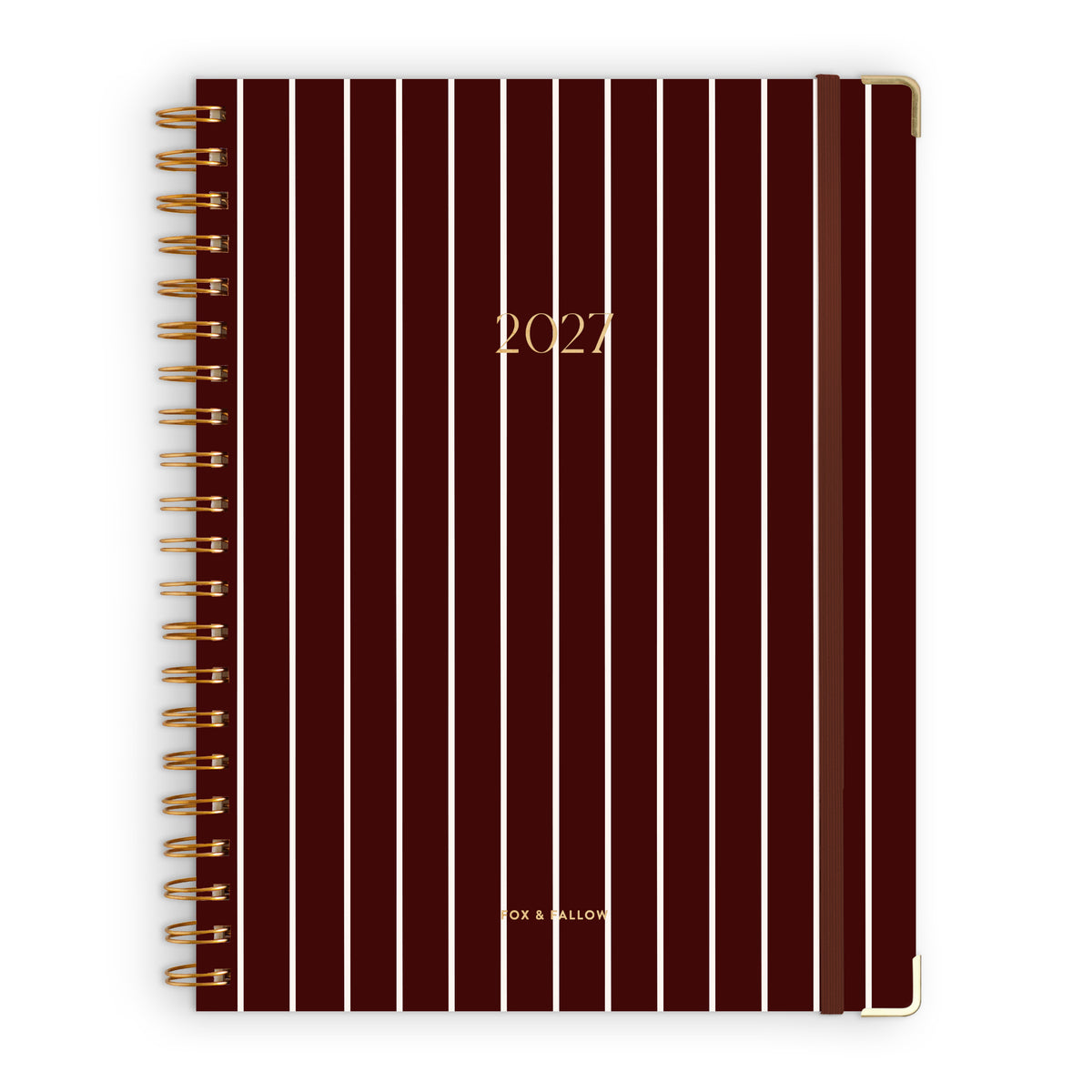 2027 A4 Academic Vertical Planner - Merlot Pinstripe