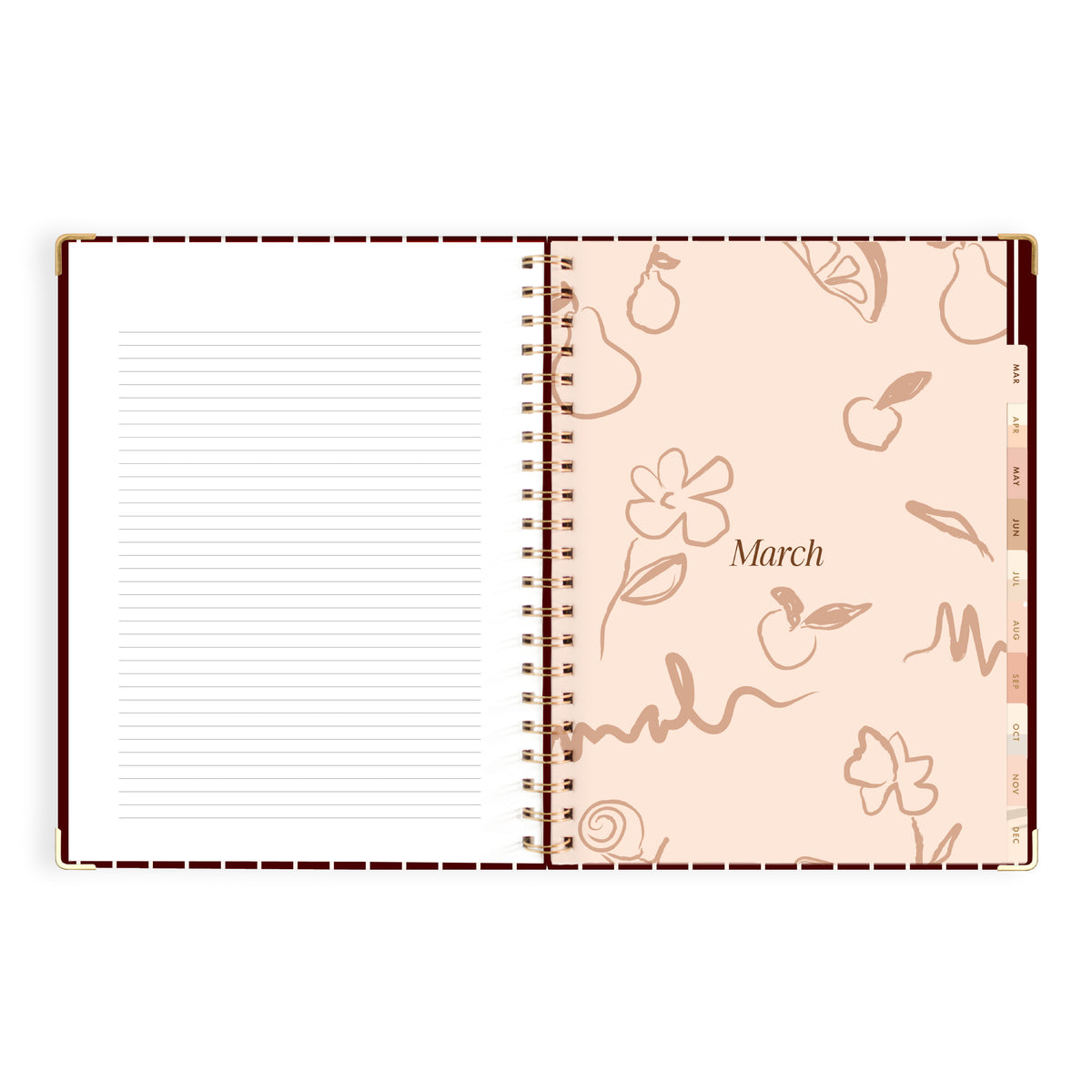 2027 A4 Academic Vertical Planner - Merlot Pinstripe - PRE-ORDER (25 SEPTEMBER)