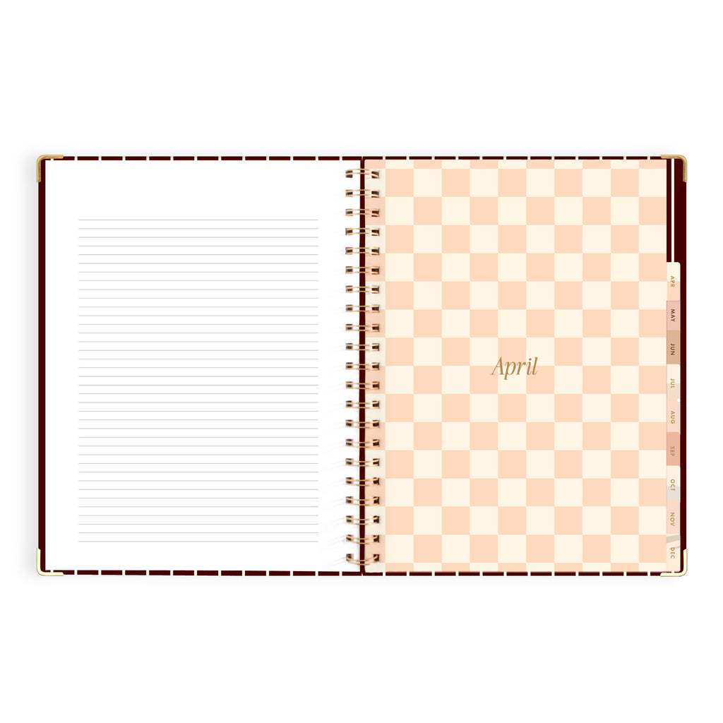 2027 A4 Academic Vertical Planner - Merlot Pinstripe - PRE-ORDER (25 SEPTEMBER)