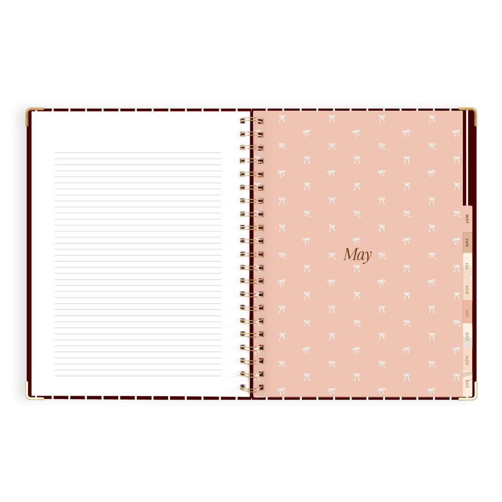 2027 A4 Academic Vertical Planner - Merlot Pinstripe - PRE-ORDER (25 SEPTEMBER)