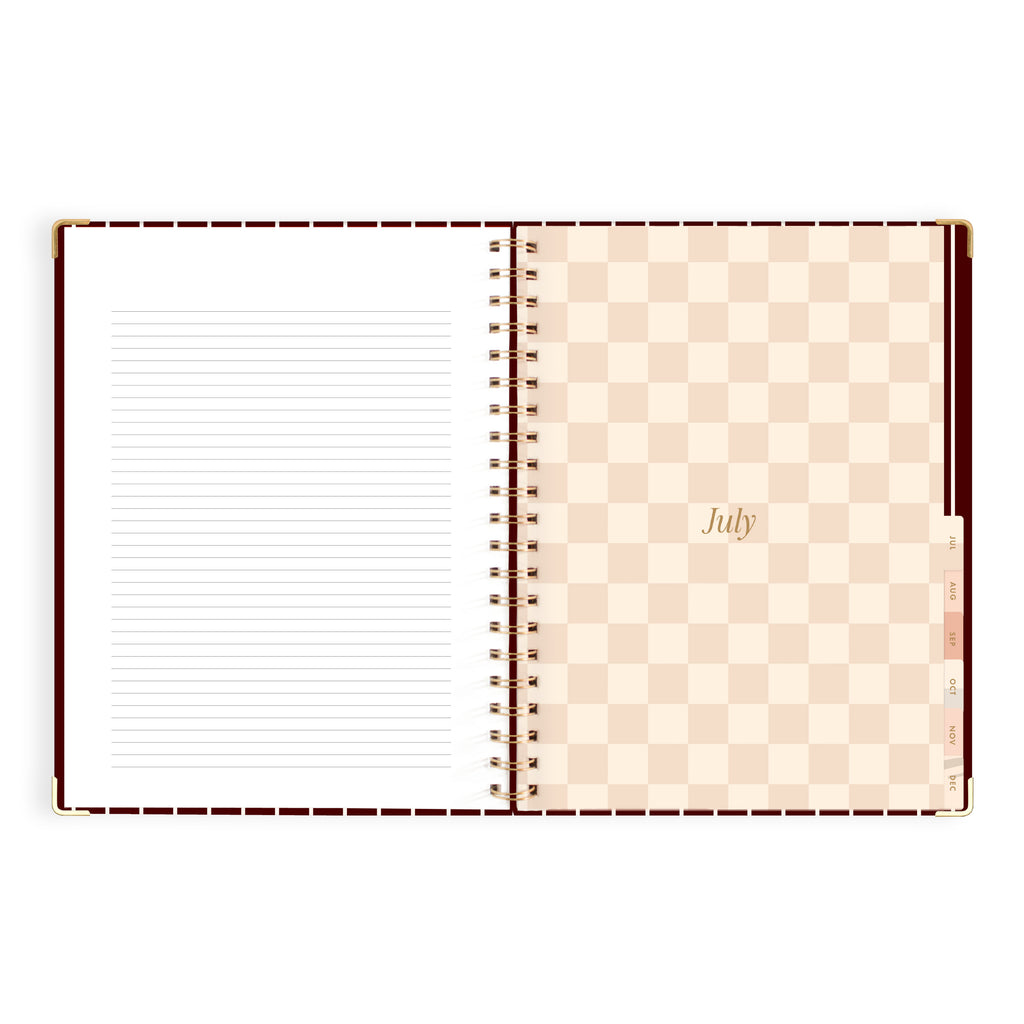 2027 A4 Academic Vertical Planner - Merlot Pinstripe - PRE-ORDER (25 SEPTEMBER)