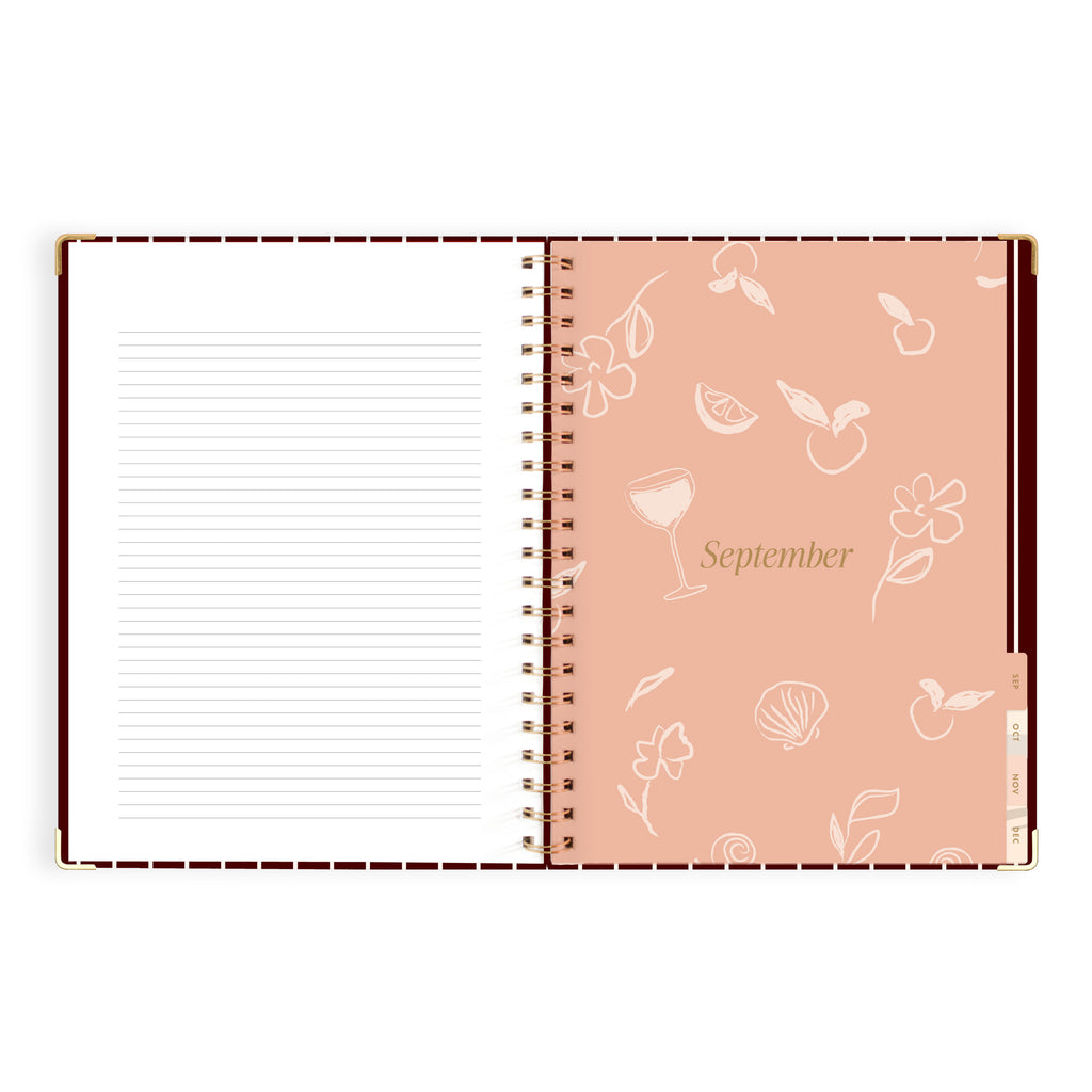 2027 A4 Academic Vertical Planner - Merlot Pinstripe - PRE-ORDER (25 SEPTEMBER)