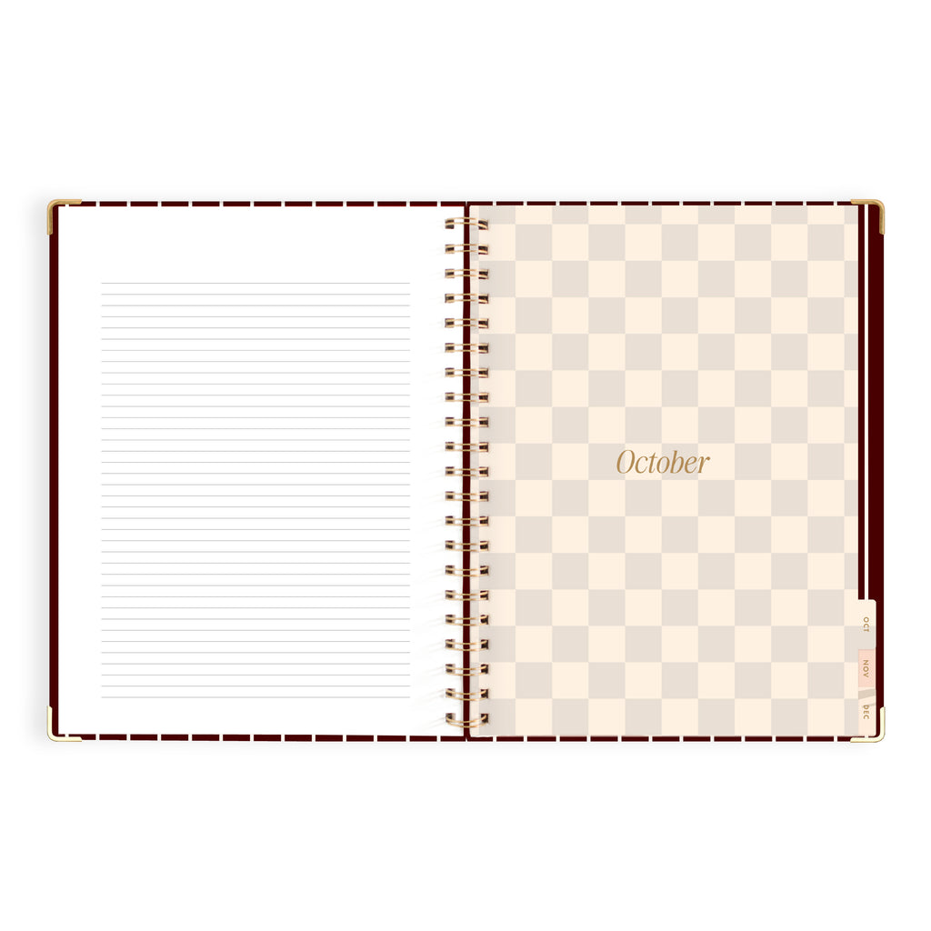 2027 A4 Academic Vertical Planner - Merlot Pinstripe - PRE-ORDER (25 SEPTEMBER)