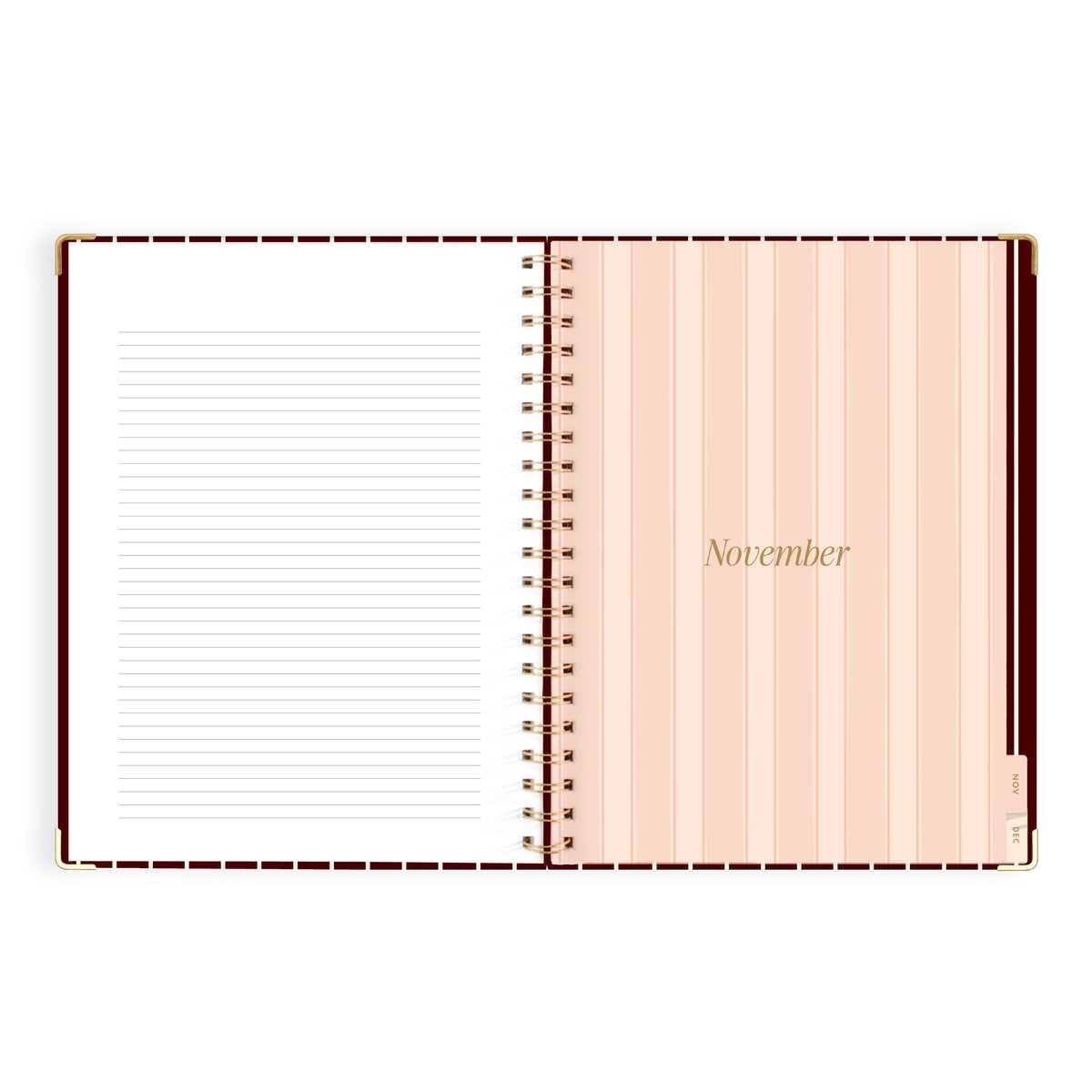 2027 A4 Academic Vertical Planner - Merlot Pinstripe - PRE-ORDER (25 SEPTEMBER)