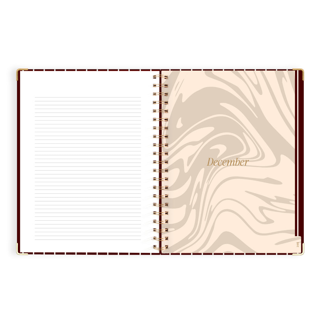 2027 A4 Academic Vertical Planner - Merlot Pinstripe - PRE-ORDER (25 SEPTEMBER)