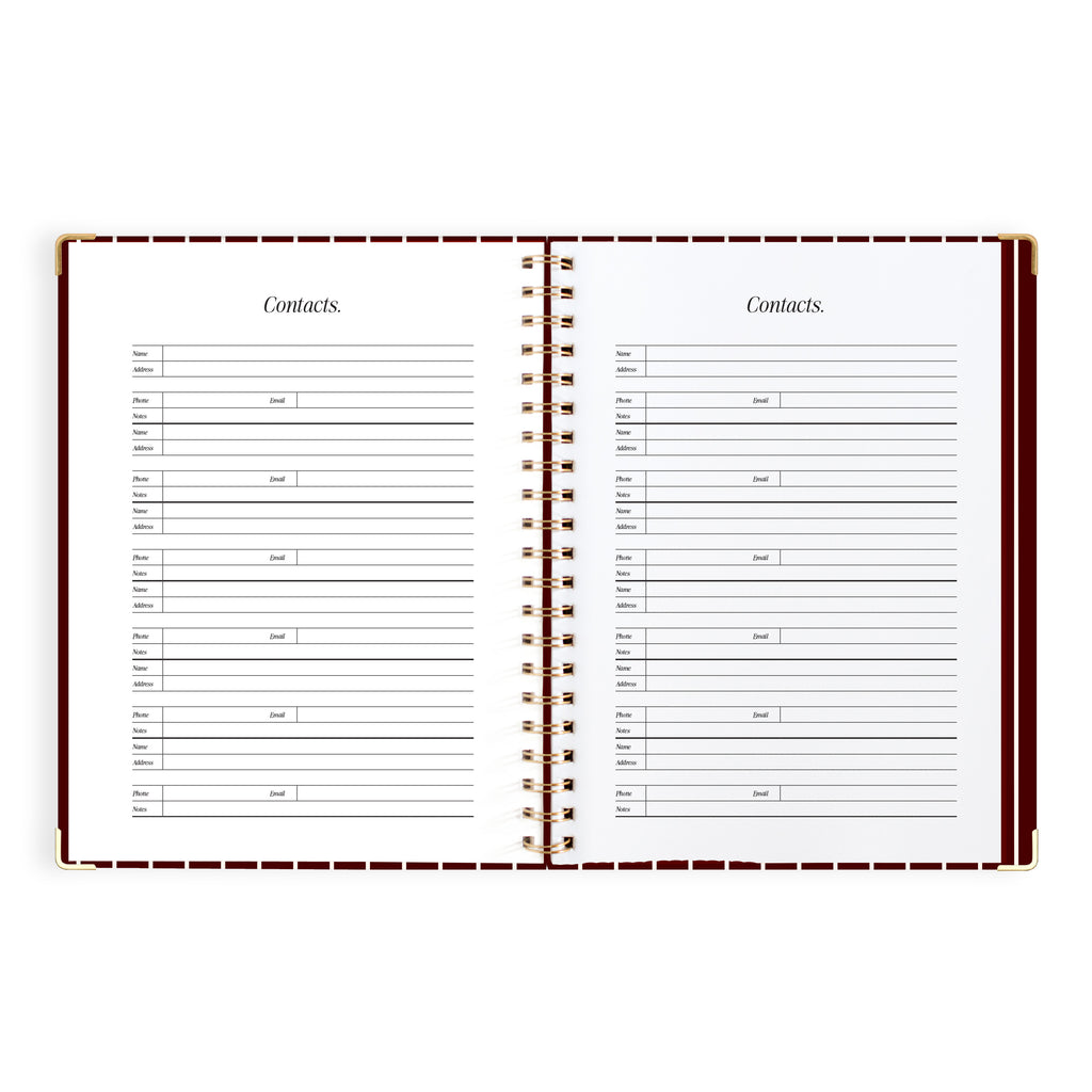 2027 A4 Academic Vertical Planner - Merlot Pinstripe - PRE-ORDER (25 SEPTEMBER)