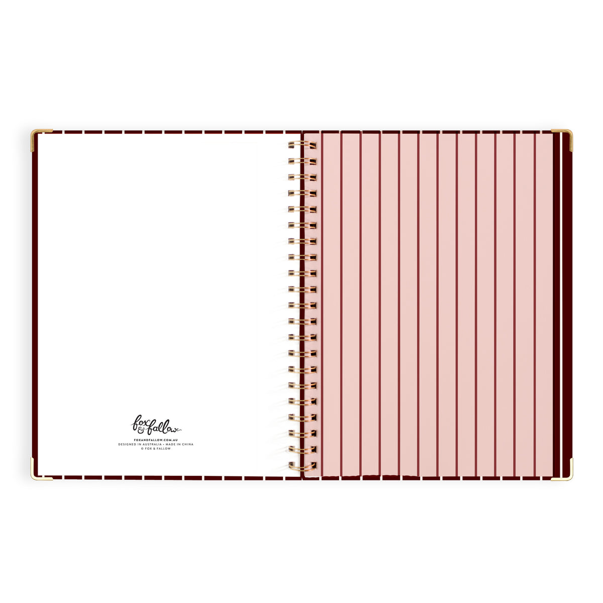 2027 A4 Academic Vertical Planner - Merlot Pinstripe - PRE-ORDER (25 SEPTEMBER)