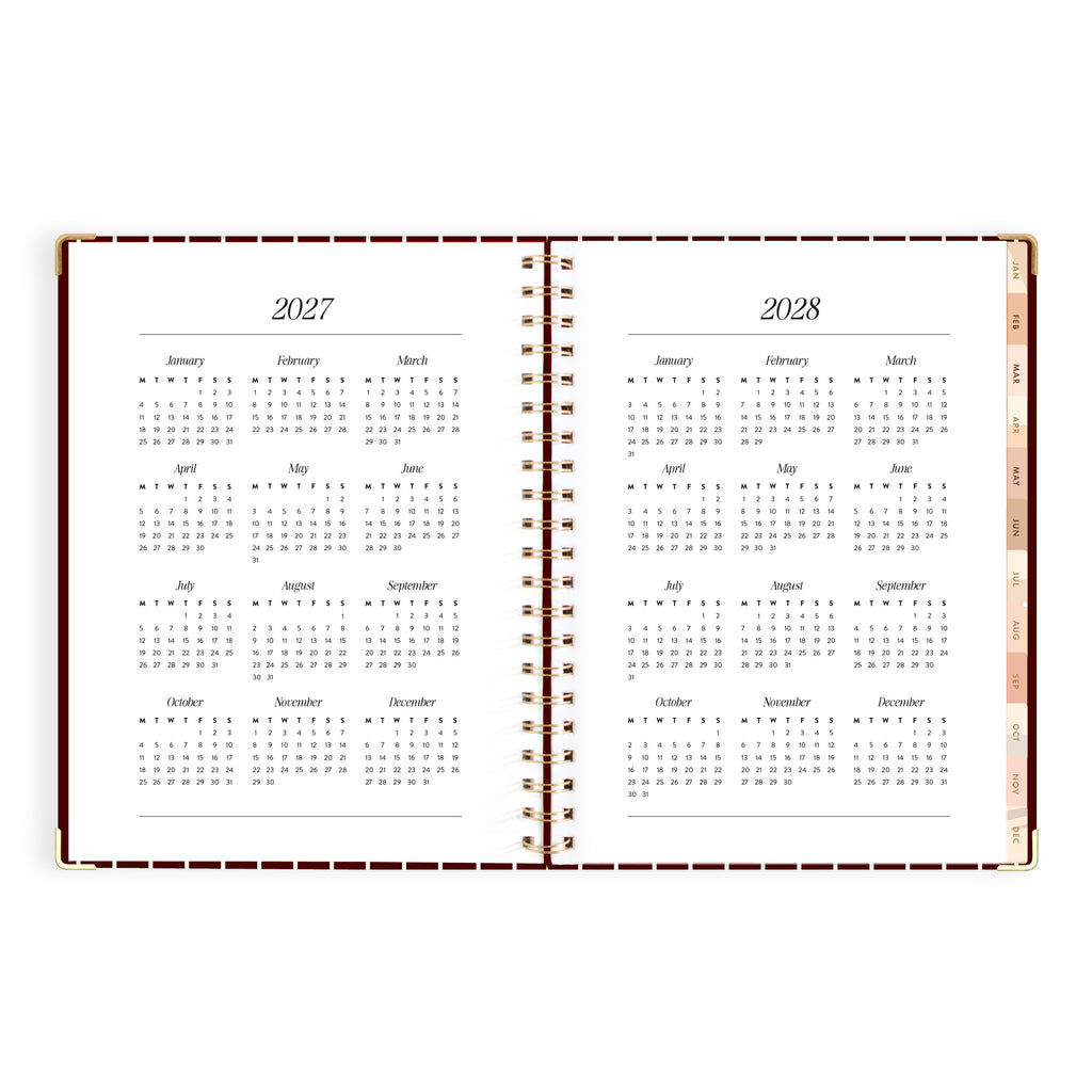 2027 A4 Academic Vertical Planner - Merlot Pinstripe - PRE-ORDER (25 SEPTEMBER)