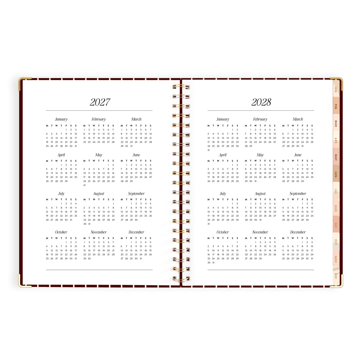 2027 A4 Academic Vertical Planner - Merlot Pinstripe - PRE-ORDER (25 SEPTEMBER)