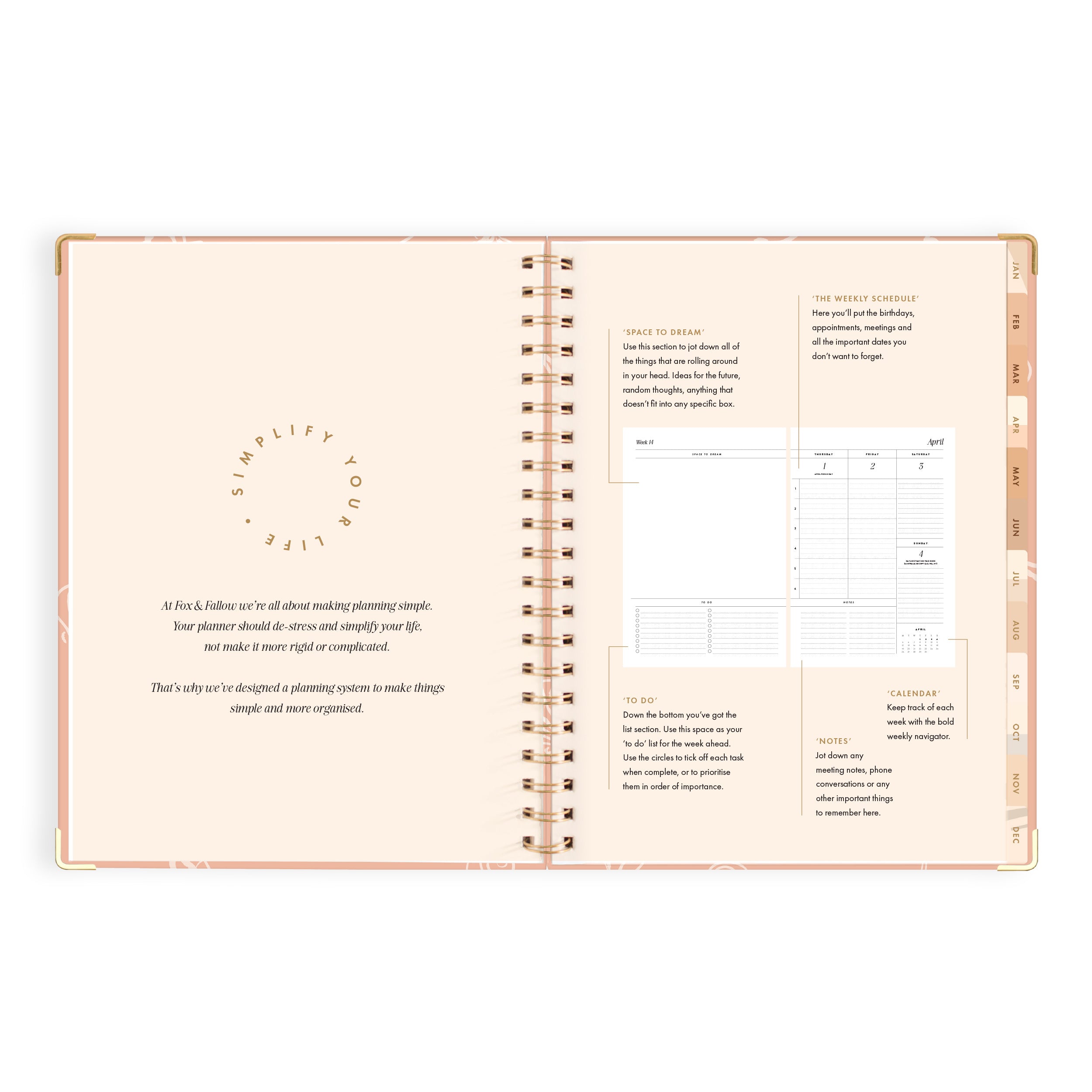 2027 A4 Academic Vertical Planner - Merlot Pinstripe - PRE-ORDER (SEPTEMBER)