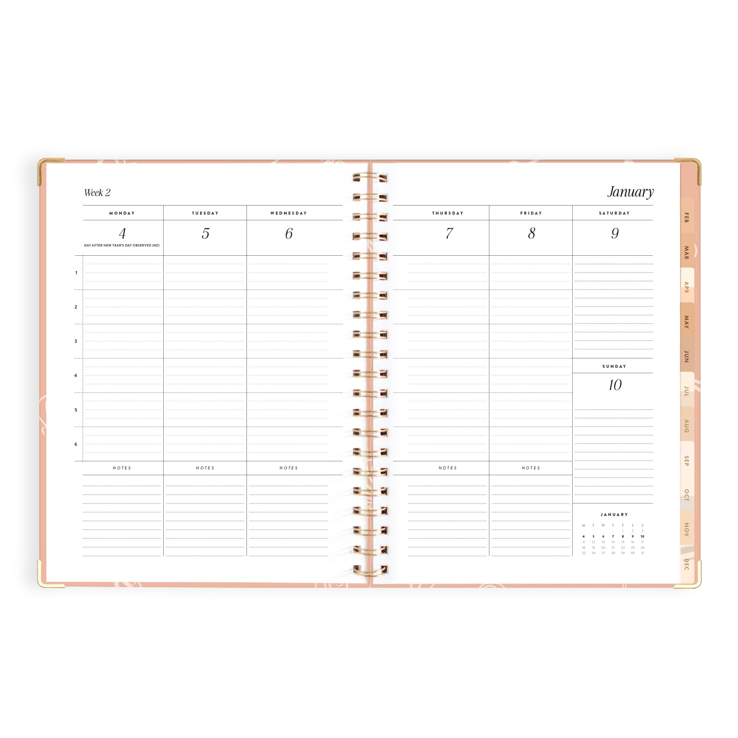 2027 A4 Academic Vertical Planner - Merlot Pinstripe - PRE-ORDER (SEPTEMBER)