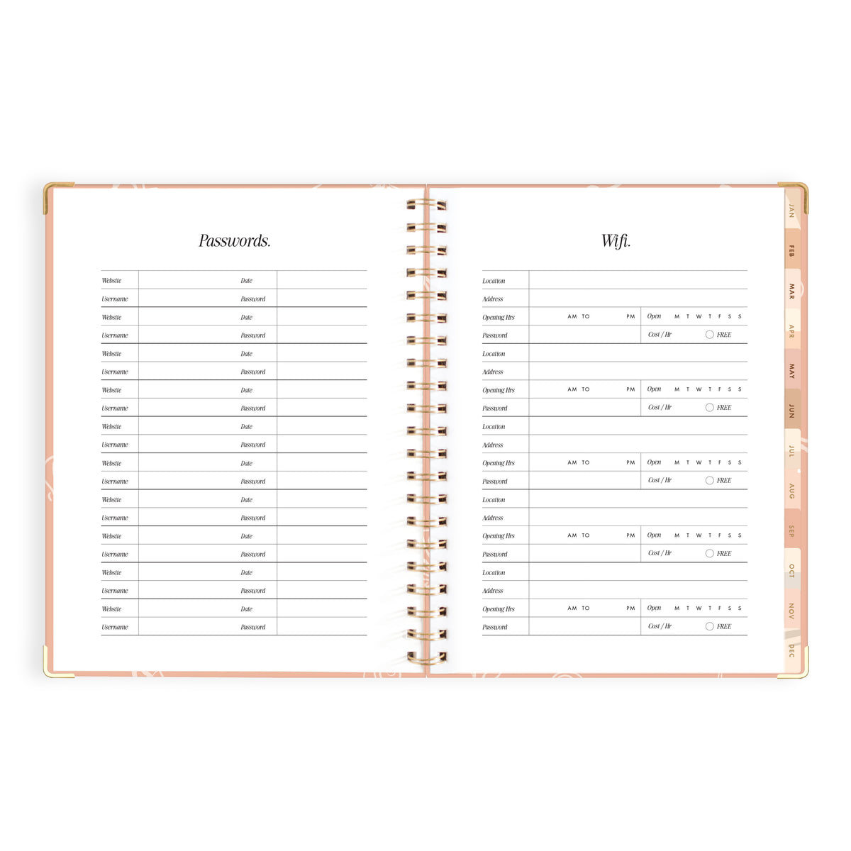 2027 A4 Academic Vertical Planner - Amalfi Peach - PRE-ORDER (25 SEPTEMBER)