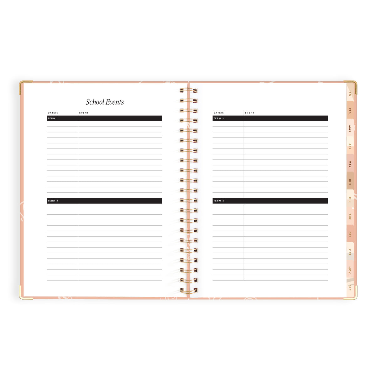 2027 A4 Academic Vertical Planner - Amalfi Peach - PRE-ORDER (25 SEPTEMBER)