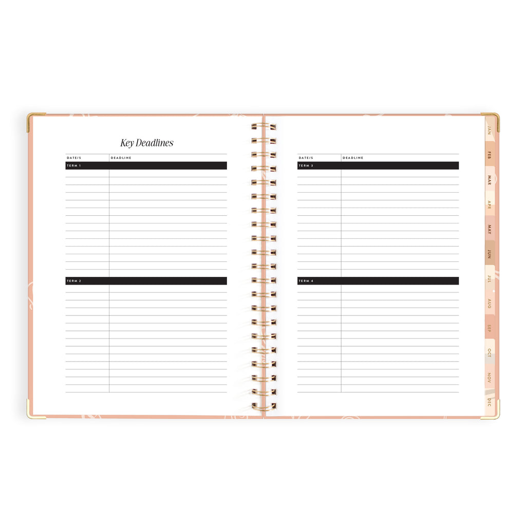 2027 A4 Academic Vertical Planner - Amalfi Peach - PRE-ORDER (25 SEPTEMBER)