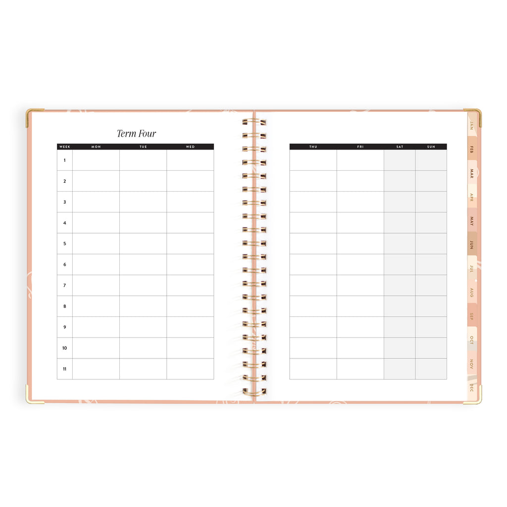 2027 A4 Academic Vertical Planner - Amalfi Peach - PRE-ORDER (25 SEPTEMBER)