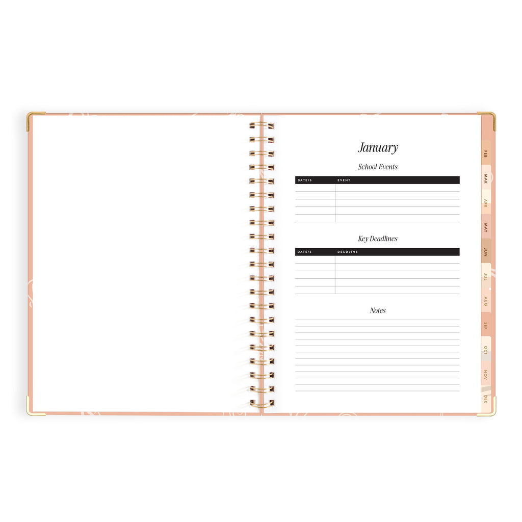 2027 A4 Academic Vertical Planner - Amalfi Peach - PRE-ORDER (25 SEPTEMBER)