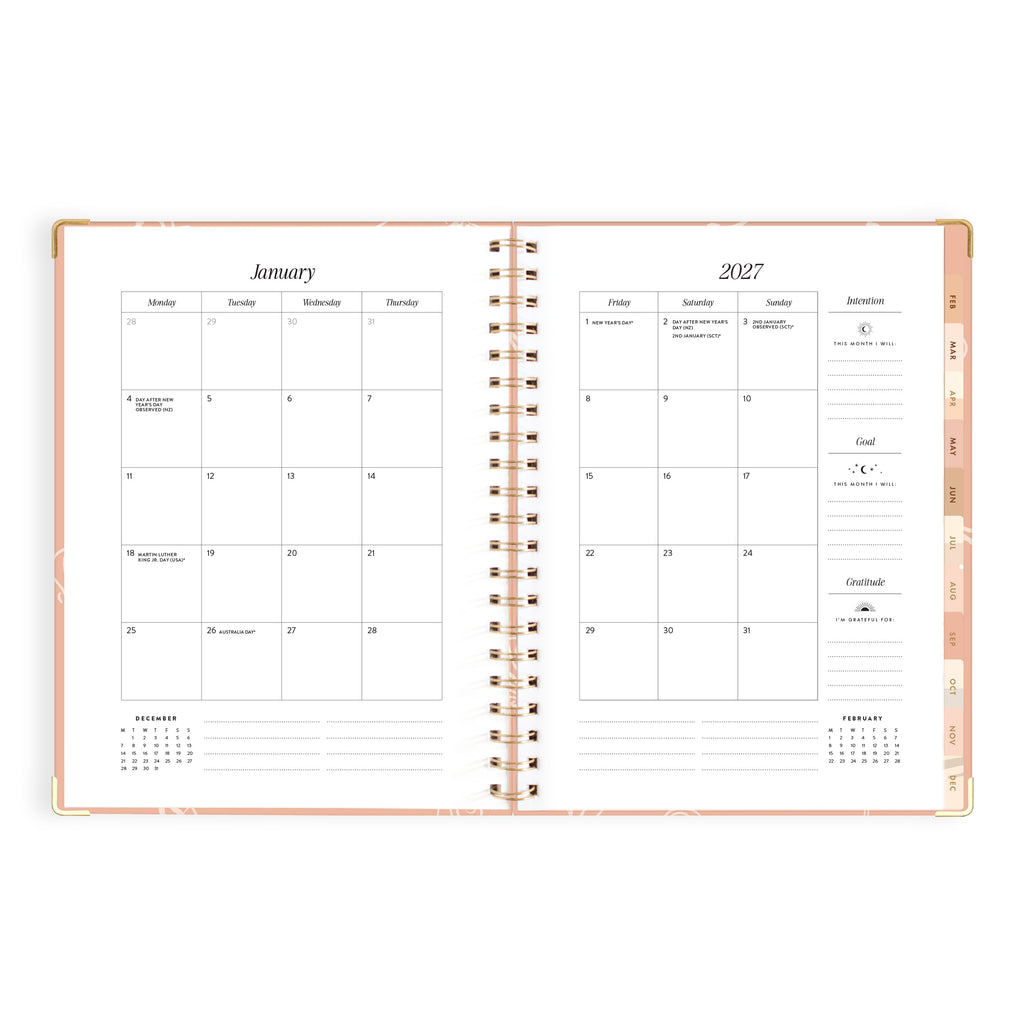 2027 A4 Academic Vertical Planner - Amalfi Peach - PRE-ORDER (25 SEPTEMBER)