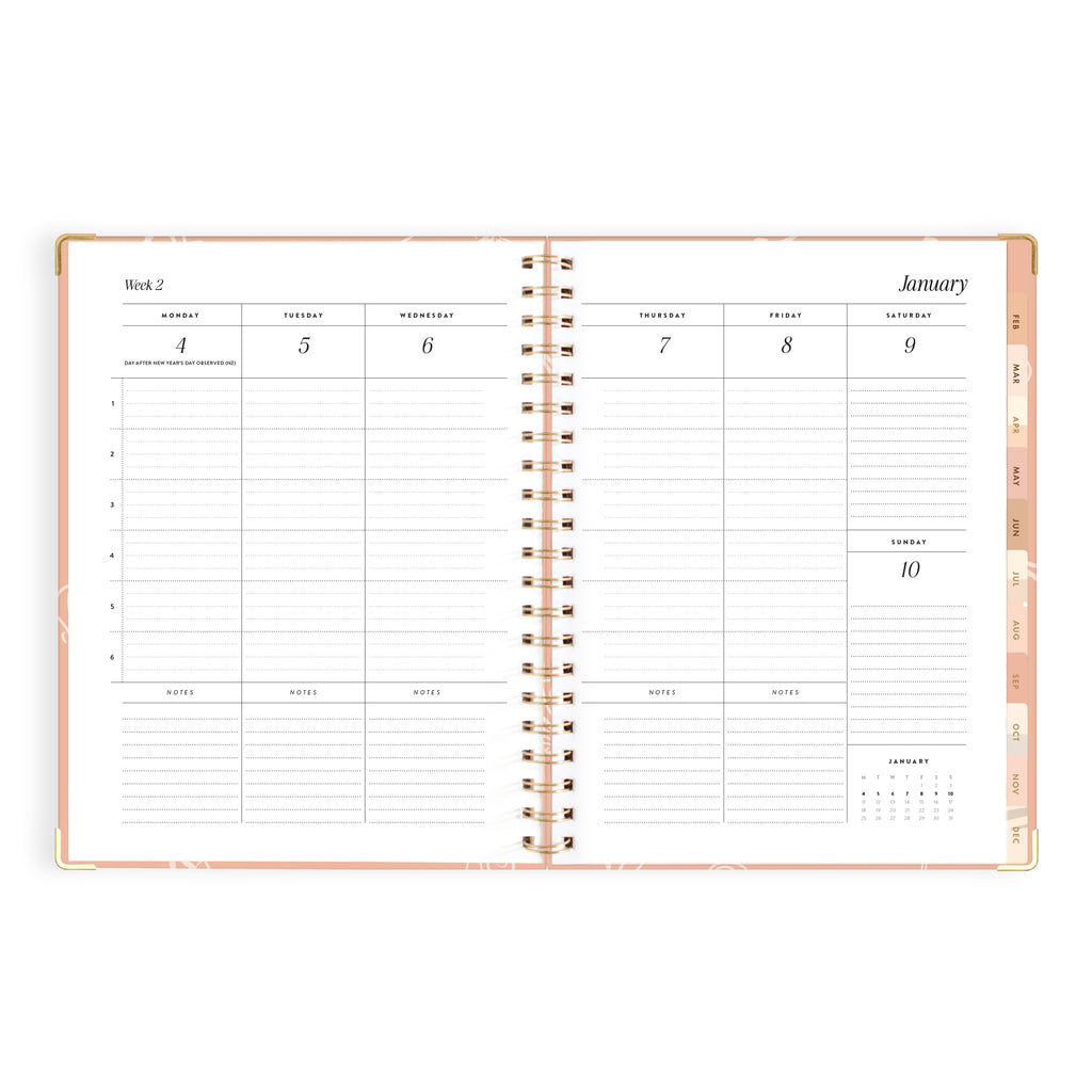 2027 A4 Academic Vertical Planner - Amalfi Peach - PRE-ORDER (25 SEPTEMBER)