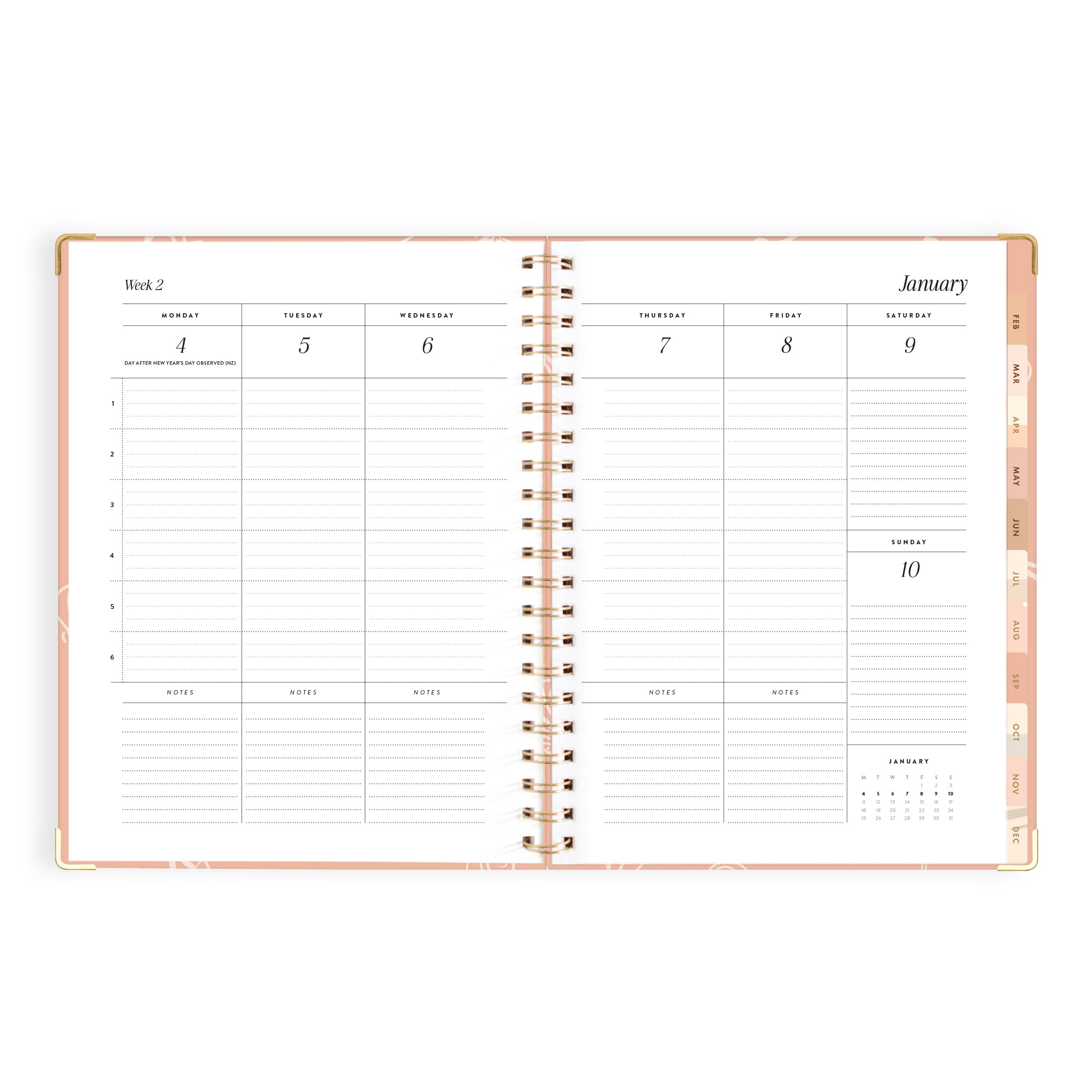2027 A4 Academic Vertical Planner - Amalfi Peach - PRE-ORDER (15 SEPTEMBER)