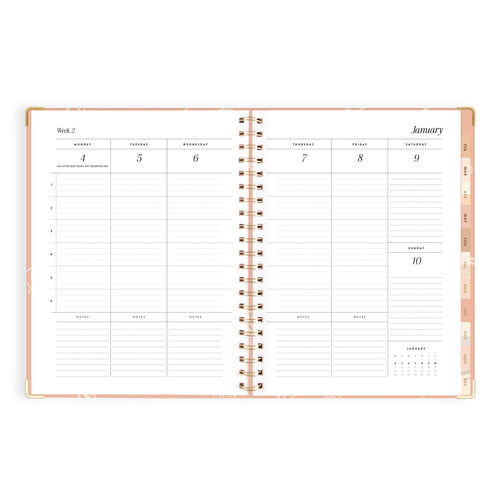 2027 A4 Academic Vertical Planner - Amalfi Peach - PRE-ORDER (15 SEPTEMBER)