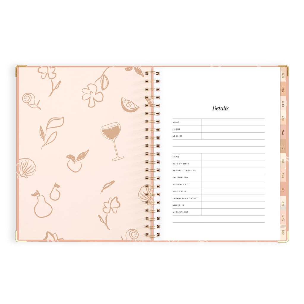 2027 A4 Academic Vertical Planner - Amalfi Peach - PRE-ORDER (25 SEPTEMBER)