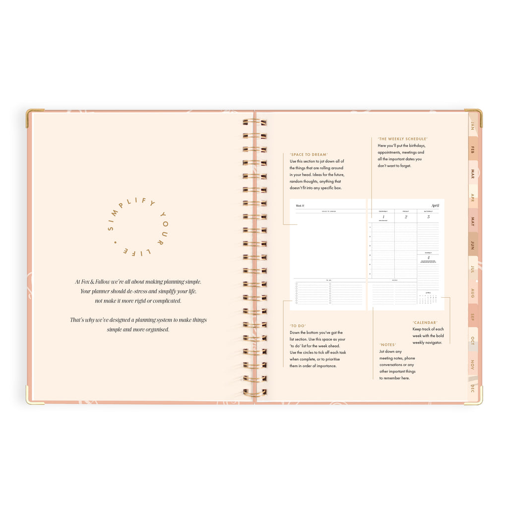 2027 A4 Academic Vertical Planner - Amalfi Peach - PRE-ORDER (25 SEPTEMBER)