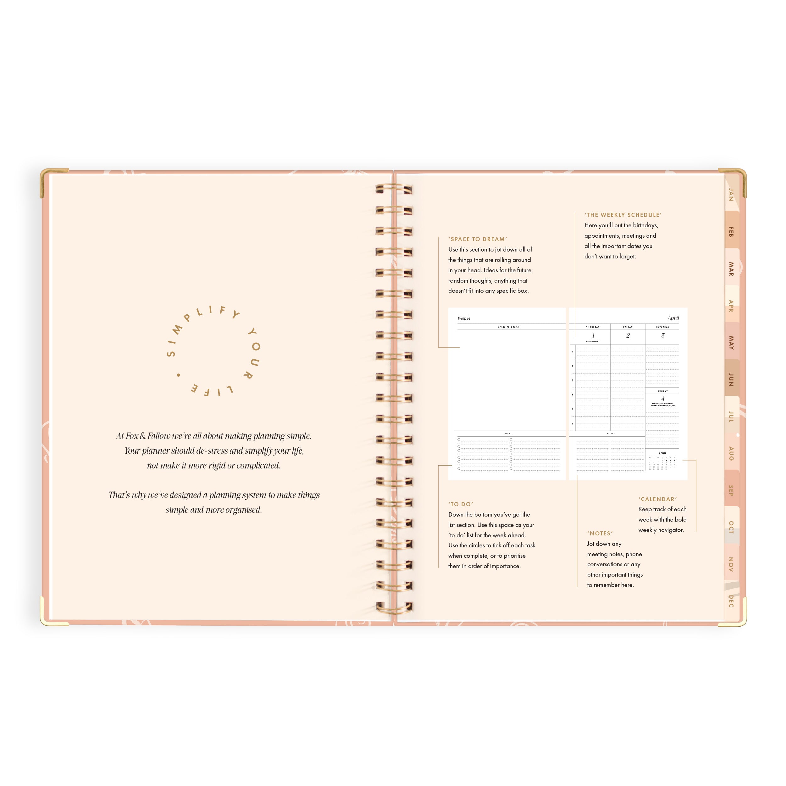 2027 A4 Academic Vertical Planner - Amalfi Peach - PRE-ORDER (15 SEPTEMBER)