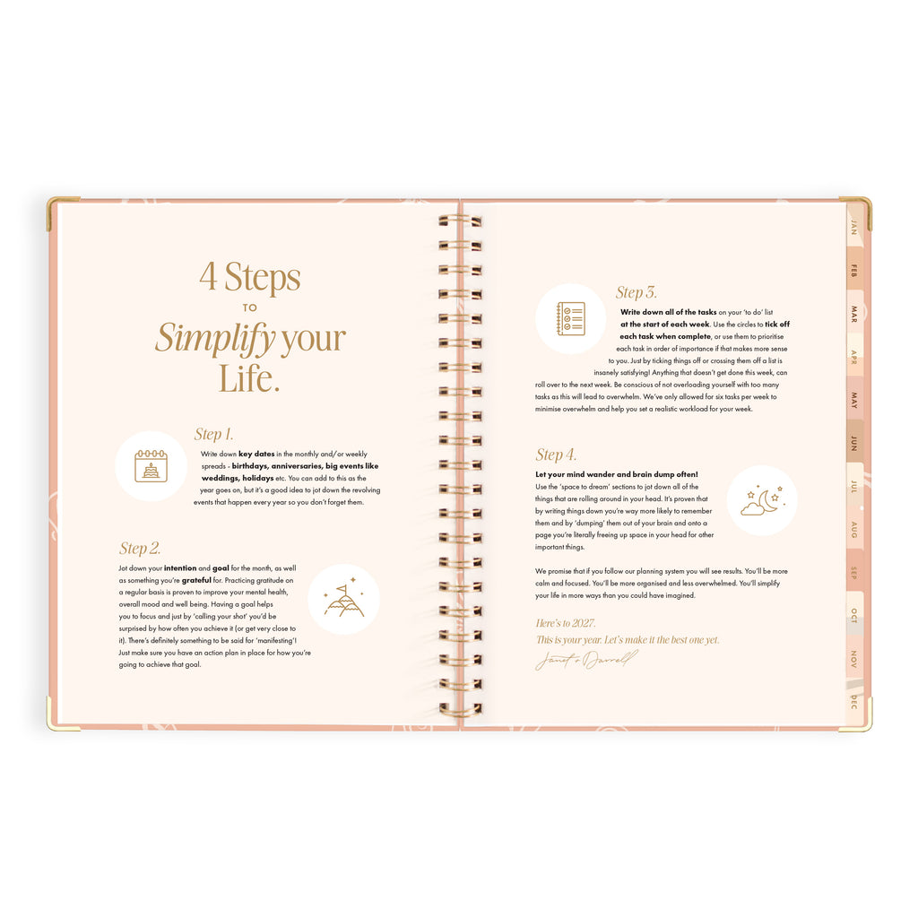 2027 A4 Academic Vertical Planner - Amalfi Peach - PRE-ORDER (25 SEPTEMBER)
