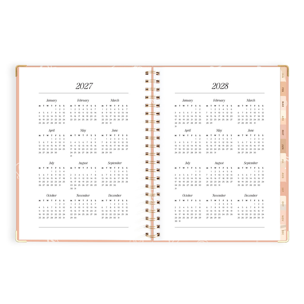 2027 A4 Academic Vertical Planner - Amalfi Peach - PRE-ORDER (25 SEPTEMBER)