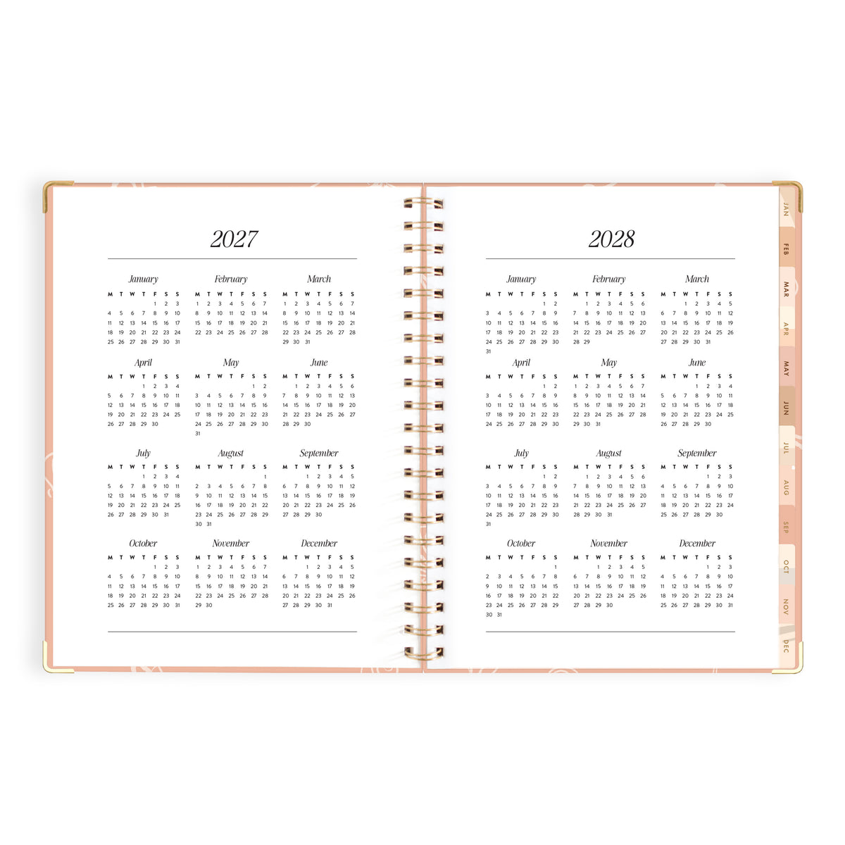 2027 A4 Academic Vertical Planner - Amalfi Peach - PRE-ORDER (25 SEPTEMBER)