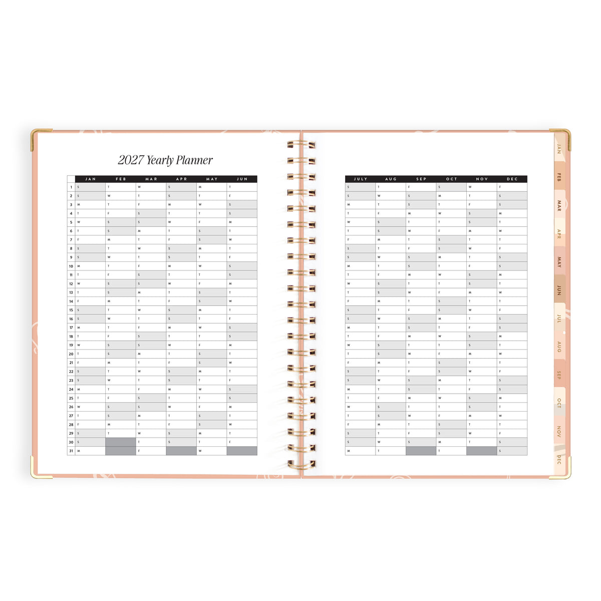 2027 A4 Academic Vertical Planner - Amalfi Peach - PRE-ORDER (25 SEPTEMBER)