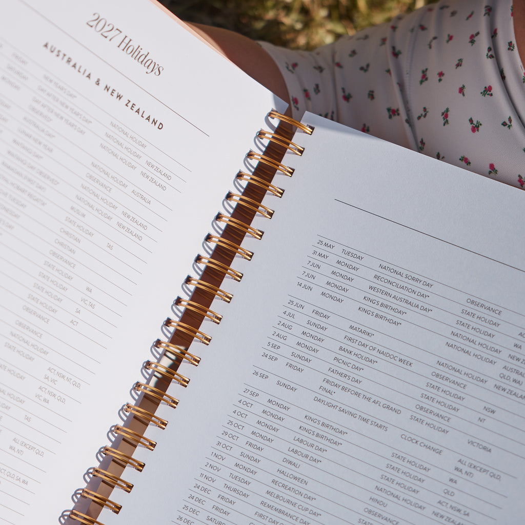 2027 A4 Academic Vertical Planner - Amalfi Peach - PRE-ORDER (25 SEPTEMBER)