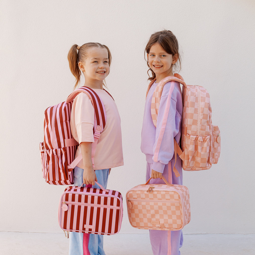 Burgundy Stripe Large Lunch Bag - PRE-ORDER (APRIL)