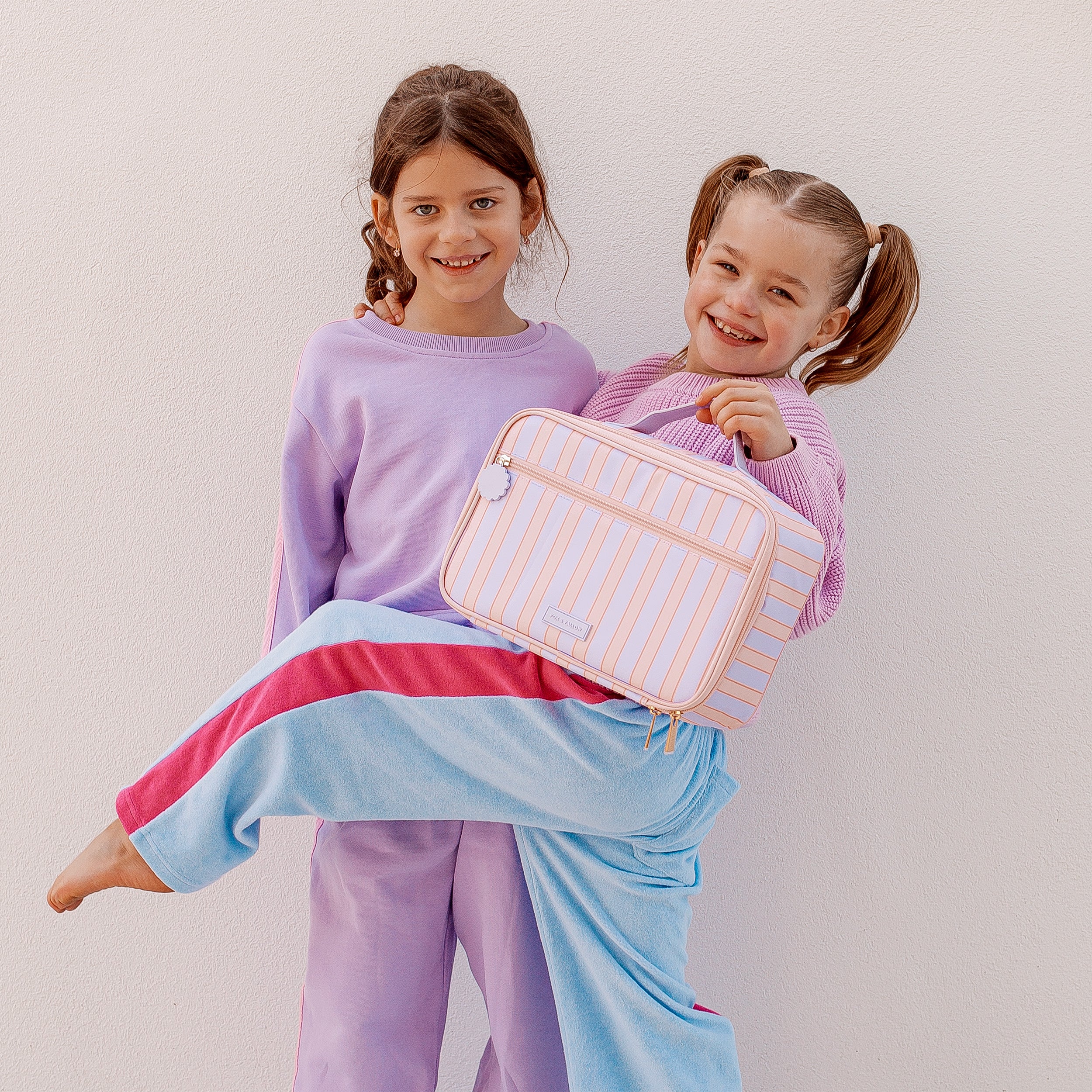 Peach Check Large Lunch Bag - SECONDS