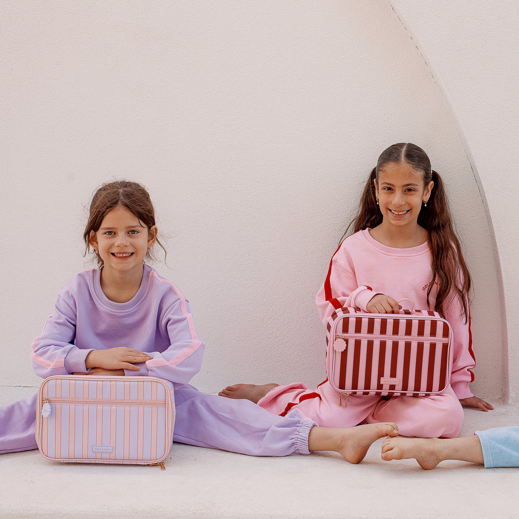 Burgundy Stripe Large Lunch Bag - PRE-ORDER (APRIL)