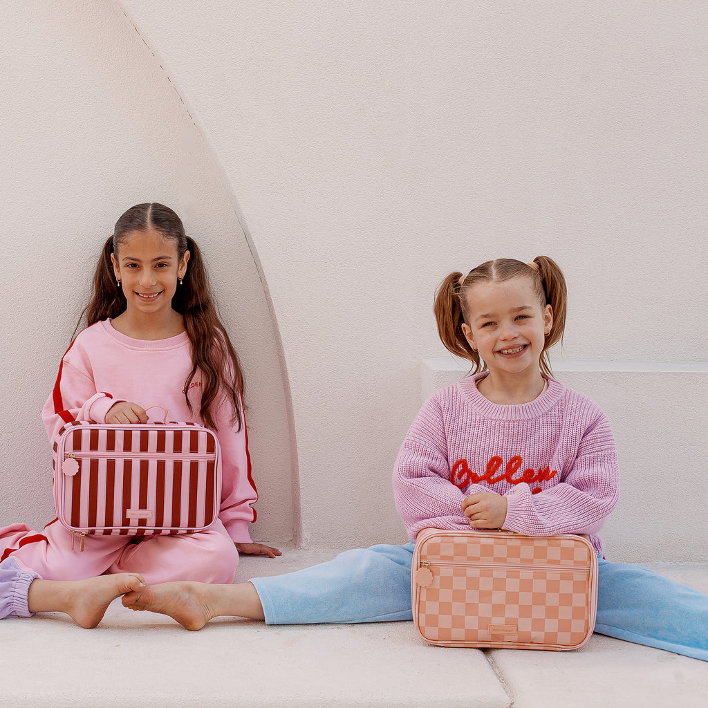 Burgundy Stripe Large Lunch Bag - PRE-ORDER (APRIL)