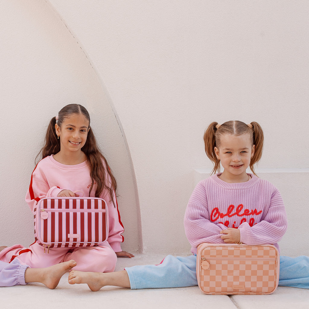 Burgundy Stripe Large Lunch Bag - PRE-ORDER (APRIL)