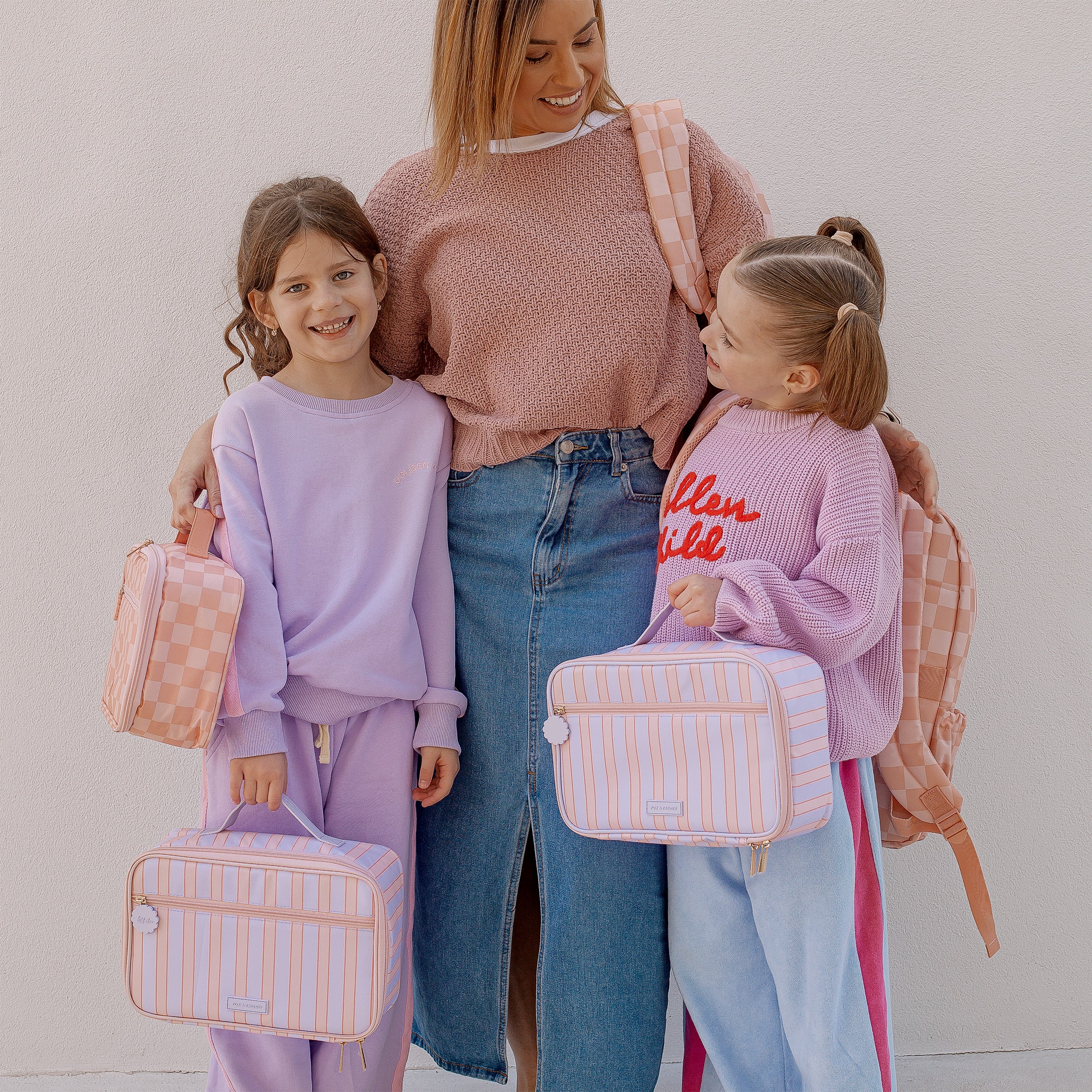 Peach Check Backpack - SECONDS