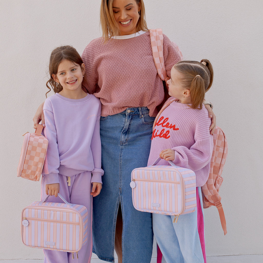 Peach Check Backpack - SECONDS