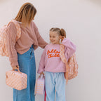 Peach Check Large Lunch Bag - SECONDS