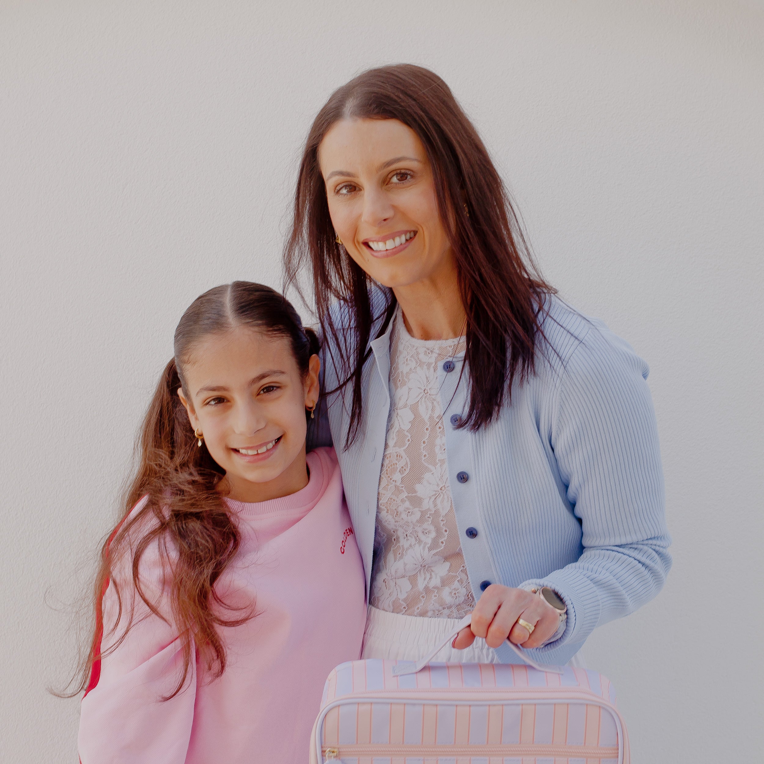 Peach Check Large Lunch Bag - SECONDS