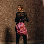 Burgundy Stripe Backpack