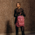 Burgundy Stripe Backpack