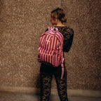 Burgundy Stripe Backpack