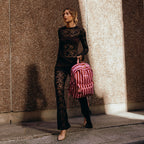 Burgundy Stripe Backpack