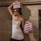 Burgundy Stripe Wash Bag