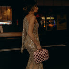 Cherry Check Cosmetic Bag