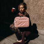 Peach Check Large Lunch Bag - SECONDS