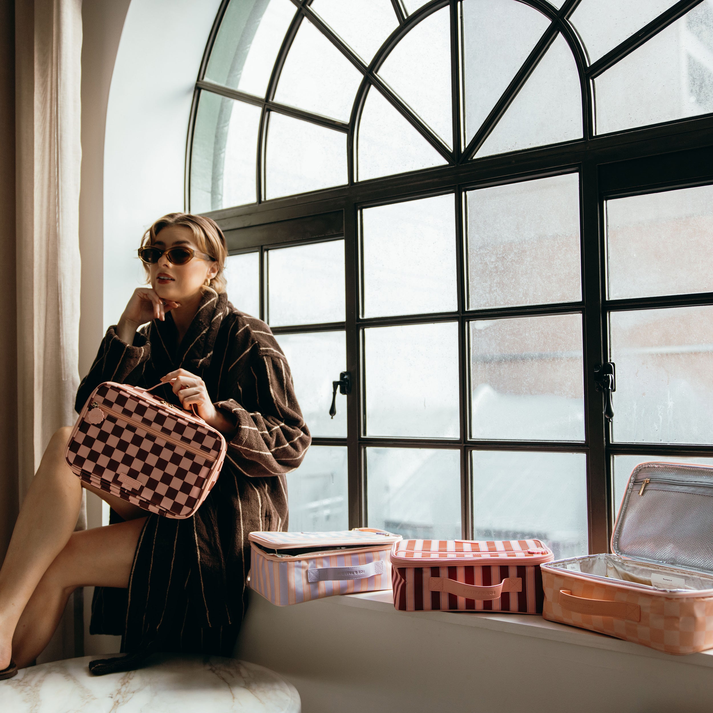 Cherry Check Large Lunch Bag - PRE-ORDER (JUNE)